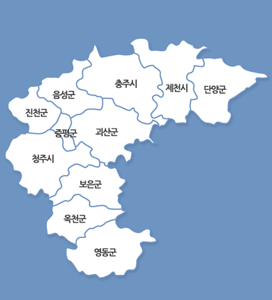 충청북도지도