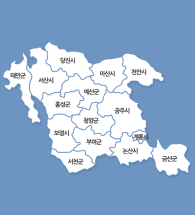 충청남도지도